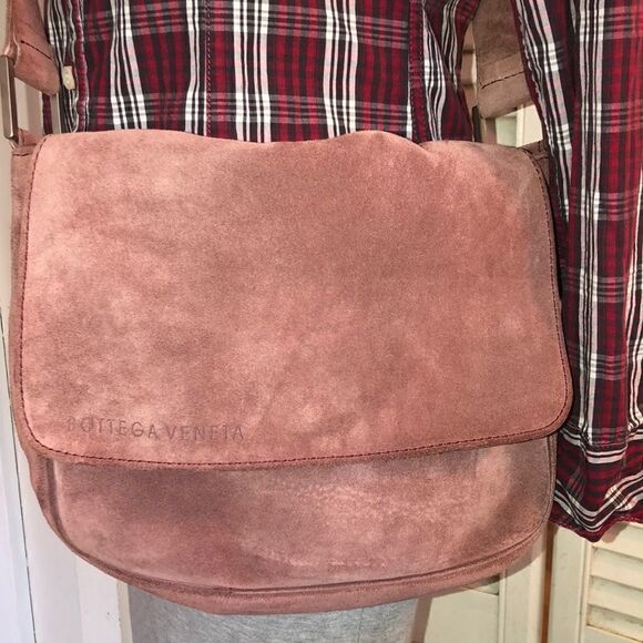 Bottega Veneta Suede Messenger Bag Large BV Duster Made in Italy Roomy! - Picture 1 of 17